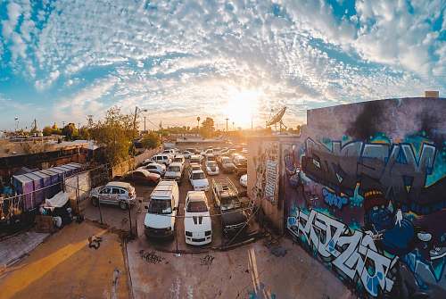 parking lot cars on park under blue and white sky 2243 n 16th st